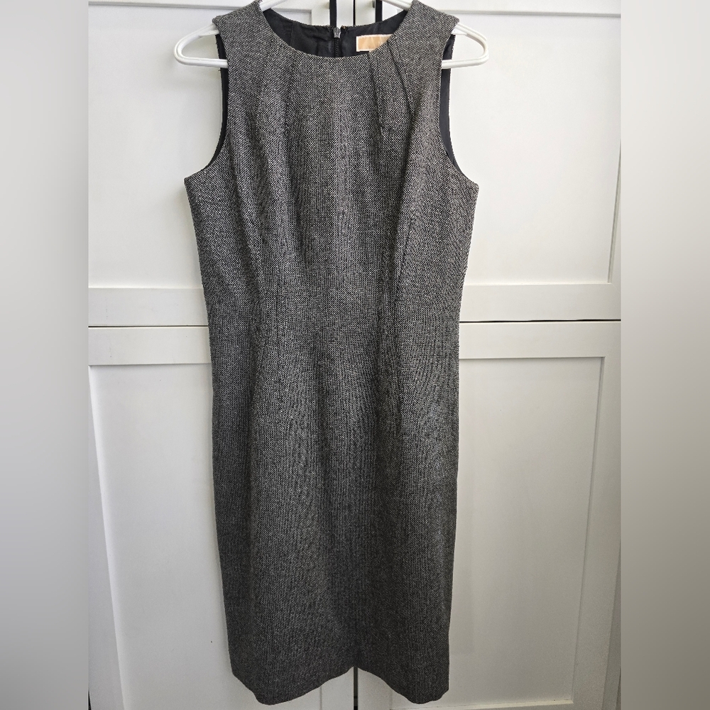 Michael Kors Gray Sleeveless Midi Sheath Dress